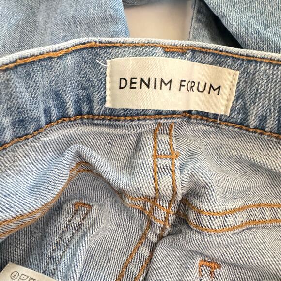 Denim Forum Women's Stretch The Arlo Button Fly High Rise Straight Jeans Size 25 - Picture 8 of 10